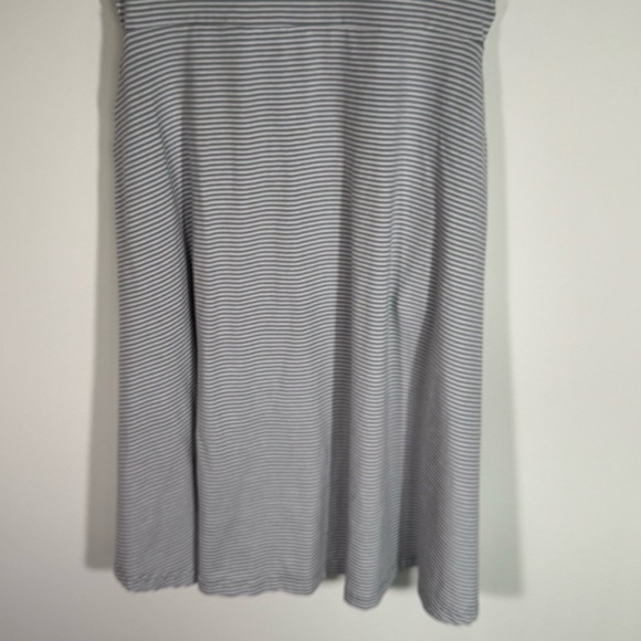 Pact Gray Striped Sleeveless Organic Cotton Dress Medium - Picture 4 of 13